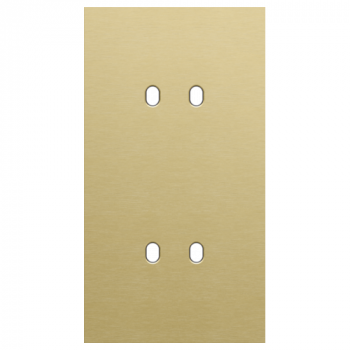 plaque de recouvrement double vert. 71mm d'entraxe pour fonctions inter.double toggle alu gold brushed