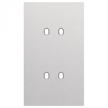 plaque de recouvrement double vert. 60 mm d'entraxe pour fonctions inter.double toggle alu grey brushed