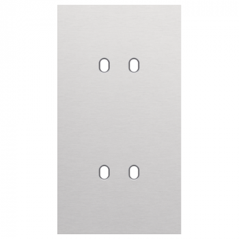 plaque de recouvrement double vert. 71mm d'entraxe pour fonctions inter.double toggle alu grey brushed