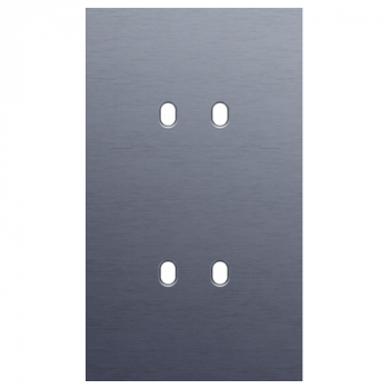 plaque de recouvrement double vert. 60 mm d'entraxe pour fonctions inter.double toggle alu blue grey brushed