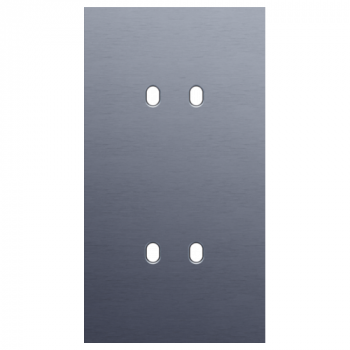 afdekplaat tweevoudig vert. 71mm centerafstand voor tweevoudige schakelfuncties toggle alu blue grey brushed (226)