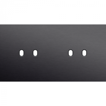 afdekplaat 2 voudig hor. 71 mm 2 schakelfuncties toggle alu black brushed (224)