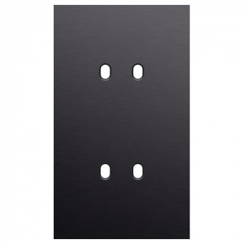 NIKO afdekplaat tweevoudig vert. 60mm centerafstand voor tweevoudige schakelfuncties toggle alu black brushed (224)