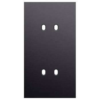 NIKO afdekplaat tweevoudig vert. 71mm centerafstand voor tweevoudige schakelfuncties toggle alu black brushed (224)