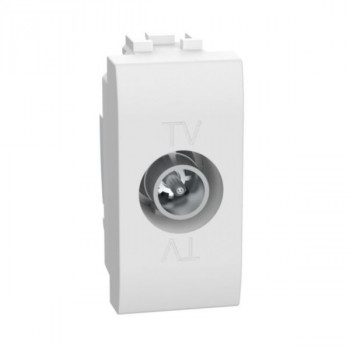 living light tv prise terminale simple 1 module blanc