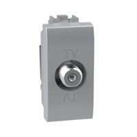 living light tv contactdoos enkelvoudig type f 1module (alu)