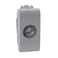 living light tv doorvoer contactdoos enkelvoudig 1 module (alu)