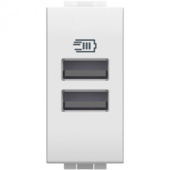 prise usb double type a 15w 1 module blanc