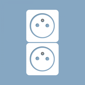 NIKO stopcontact (tweevoudig-samengesteld) met aarding verticaal
