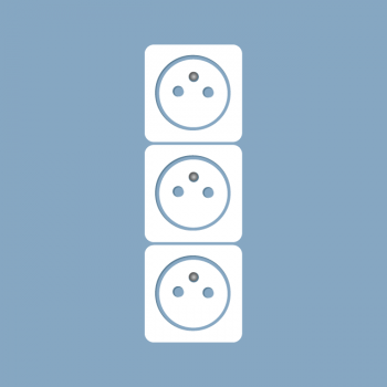 stopcontact (drievoudig-samengesteld) met aarding verticaal