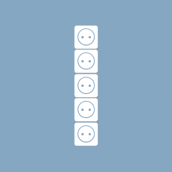 stopcontact (vijfvoudig-samengesteld) met aarding verticaal