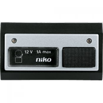 niko bouton de sonnerie +porte etiquette 12v 1a avec lampe alu/noir