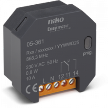 NIKO récepteur easywave sans fil contact va-et-vient 10a230v 1canal (à encastrer)