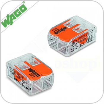 wago steekklem 2 x 0,2- 4mm2 compact (doos van 100 stuks)