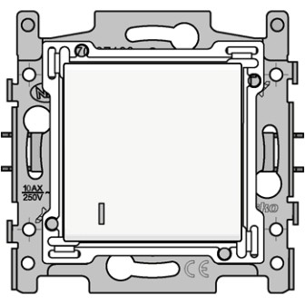 NIKO ORIGINAL niko controleschakelaar enkelpolig 10a met 3 aansluitklemmen met centraalplaat white
