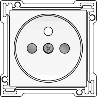 plaque centrale pour prise de courant 2p+t 28.5mm